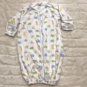 Kissy kissy zoo animal print gown/footie converter newborn